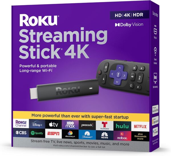 Roku Streaming Stick 4K/HDR/Dolby Vision Streaming Voice Remote