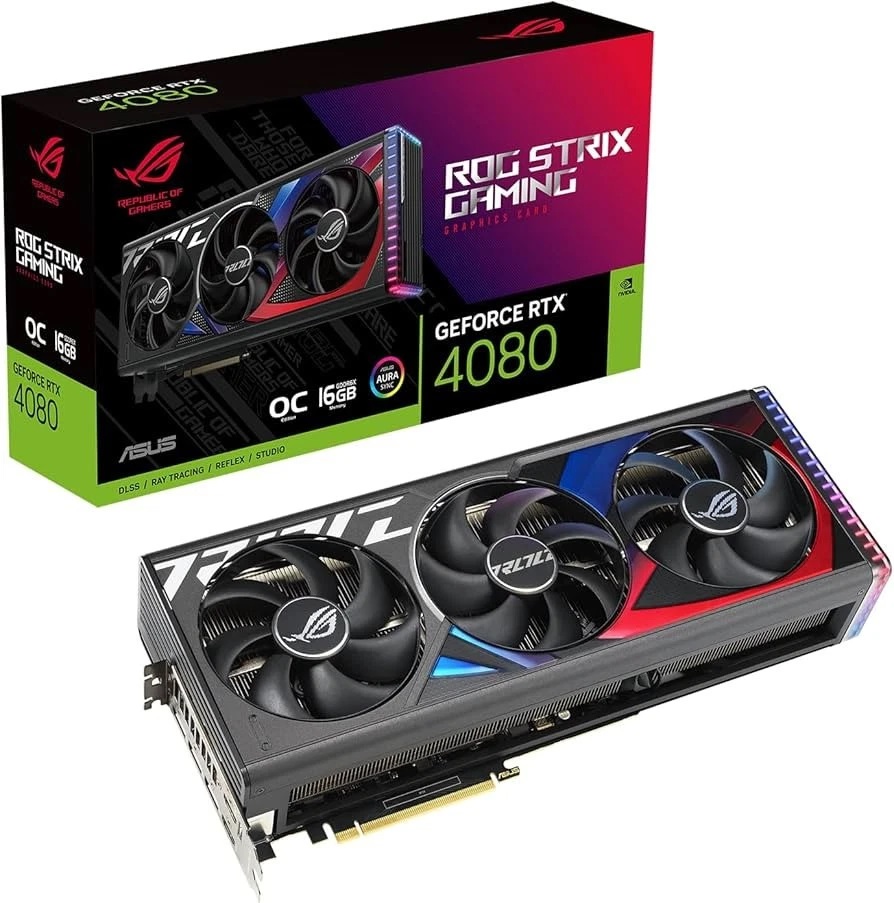 ASUS ROG STRIX NVIDIA GeForce RTX 4080 OC 16GB GDDR6X Gaming Graphics Card