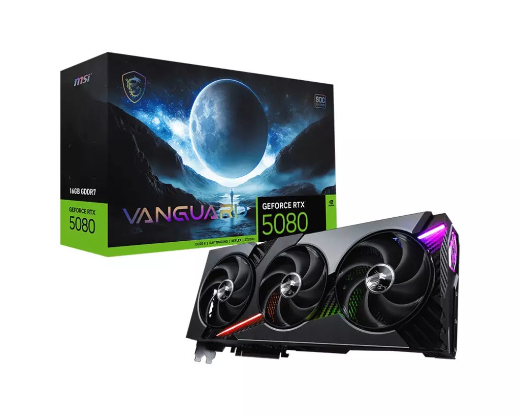 MSI GeForce RTX 5080 16G VANGUARD SOC GDDR7 video card