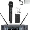 Vocal Wireless Microphone Dual Channel UHF Mic 2x60 Adjustable Frequencies
